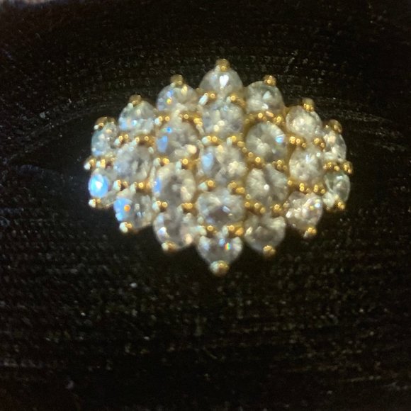 Gold over 925 Diamonique Ring - Picture 1 of 4